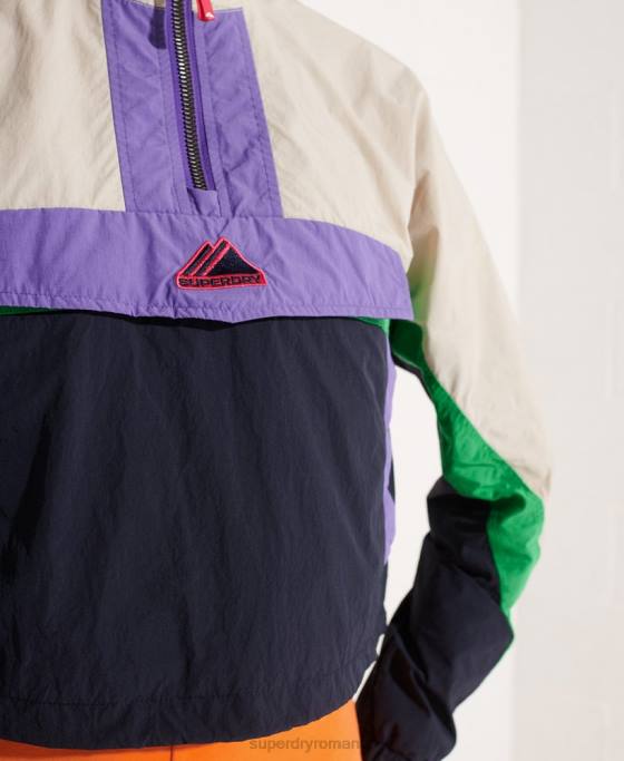 Superdry jachetă de culoare bloc de culoare îmbrăcăminte marina femei JX0Z5592