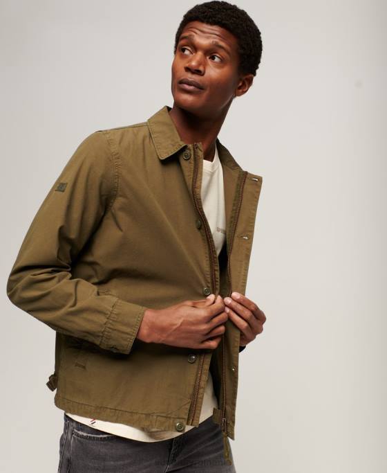 Superdry jachetă de epocă îmbrăcăminte kaki bărbați JX0Z26
