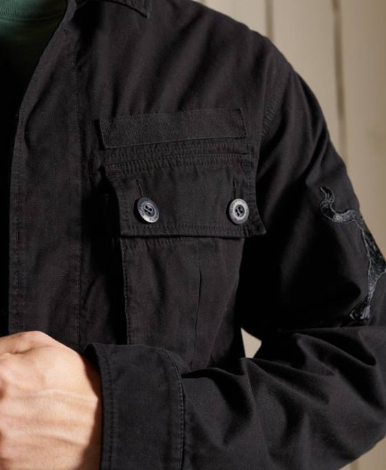 Superdry jachetă de luptă tropicală de anul nou chinezesc îmbrăcăminte negru bărbați JX0Z4484