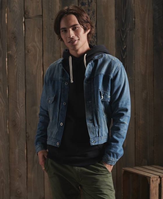 Superdry jachetă de muncitor japoneză uscată ediție limitată îmbrăcăminte albastru bărbați JX0Z4733