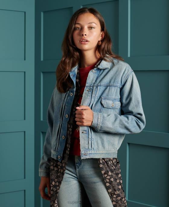 Superdry jachetă de muncitor japoneză uscată ediție limitată îmbrăcăminte albastru femei JX0Z3846