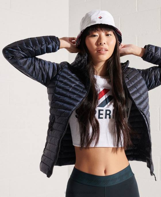 Superdry jachetă de puf de bază îmbrăcăminte marina femei JX0Z5719