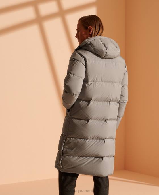 Superdry jachetă de puf reciclată cu paragate ediție limitată îmbrăcăminte gri deschis bărbați JX0Z4720