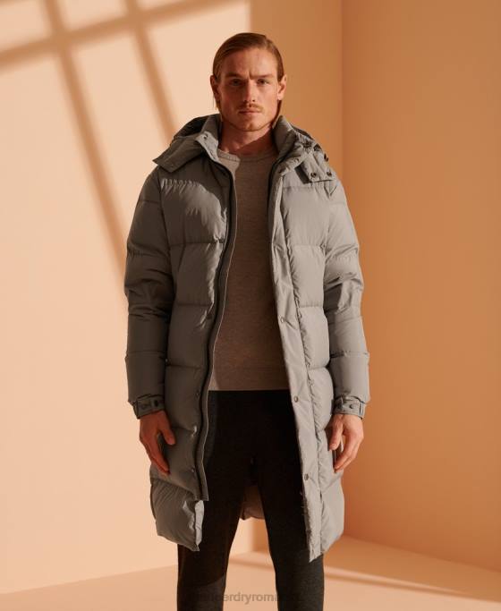 Superdry jachetă de puf reciclată cu paragate ediție limitată îmbrăcăminte gri deschis bărbați JX0Z4720