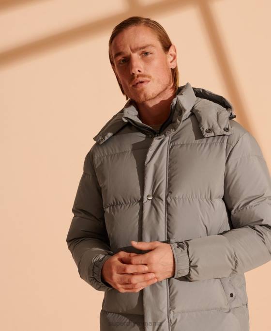 Superdry jachetă de puf reciclată cu paragate ediție limitată îmbrăcăminte gri deschis bărbați JX0Z4720