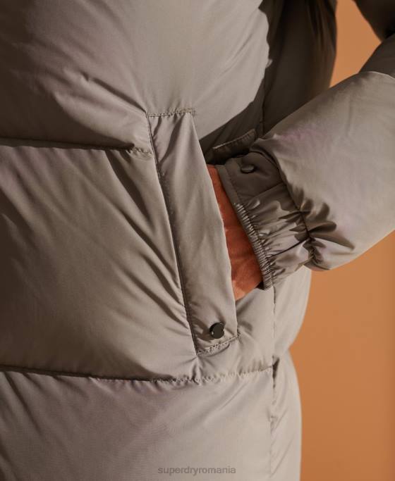 Superdry jachetă de puf reciclată cu paragate ediție limitată îmbrăcăminte gri deschis bărbați JX0Z4720