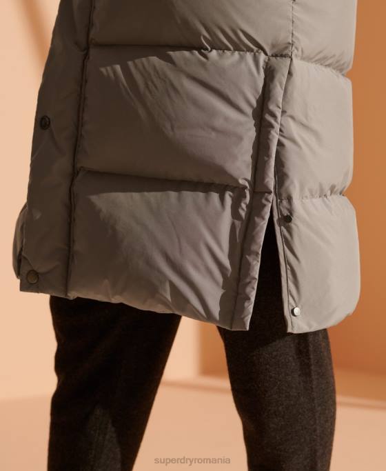 Superdry jachetă de puf reciclată cu paragate ediție limitată îmbrăcăminte gri deschis bărbați JX0Z4720