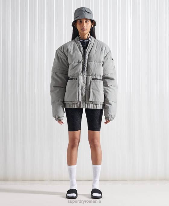 Superdry jachetă de puf sdx 2 în 1 ediție limitată îmbrăcăminte gri inchis bărbați JX0Z1179