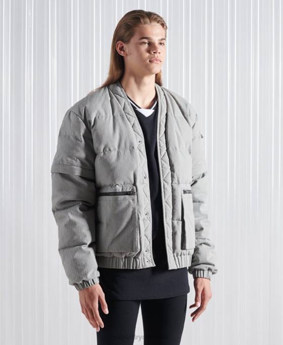 Superdry jachetă de puf sdx 2 în 1 ediție limitată îmbrăcăminte gri inchis bărbați JX0Z1179