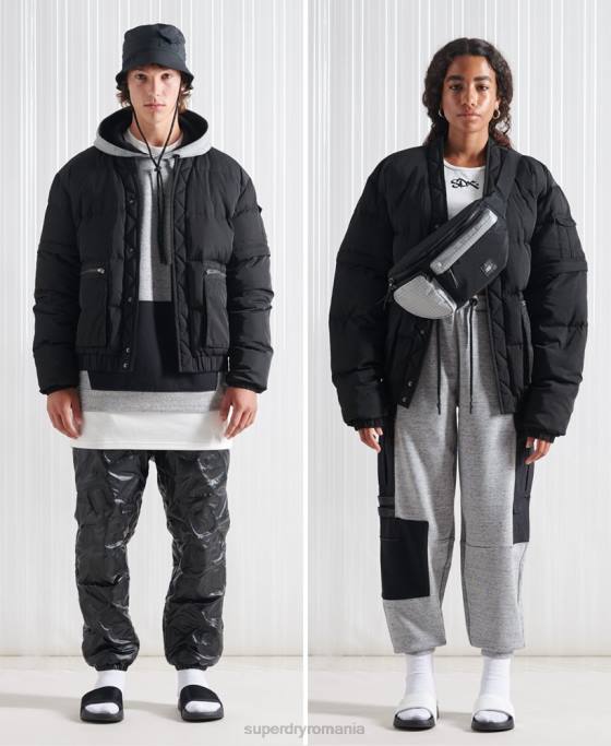 Superdry jachetă de puf sdx 2 în 1 ediție limitată îmbrăcăminte negru bărbați JX0Z4670