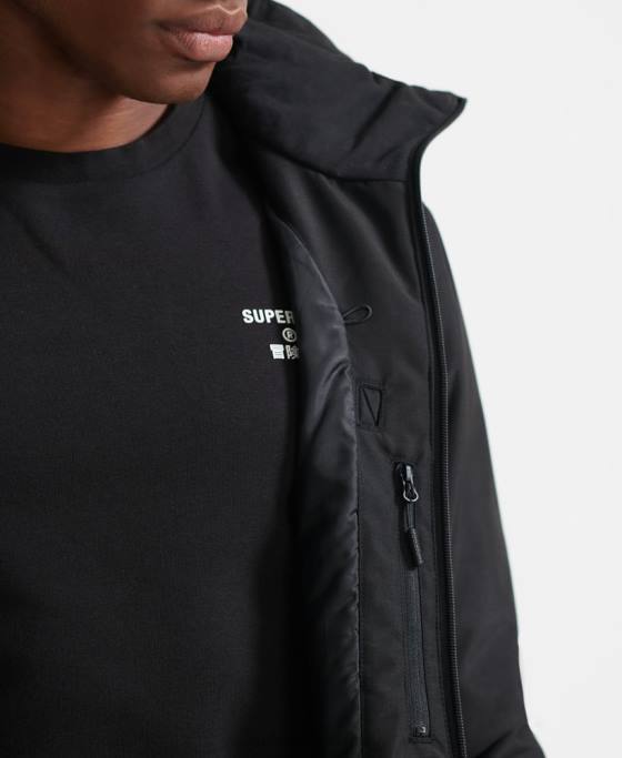 Superdry jachetă de salvare supremă îmbrăcăminte negru bărbați JX0Z6459