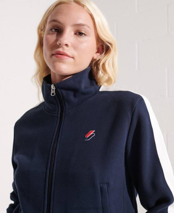 Superdry jachetă de sport cu dungi cod îmbrăcăminte marina femei JX0Z5519