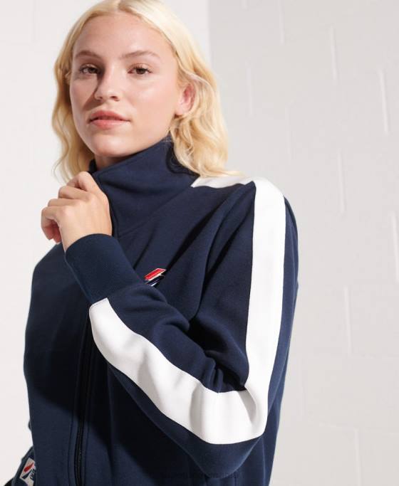 Superdry jachetă de sport cu dungi cod îmbrăcăminte marina femei JX0Z5519