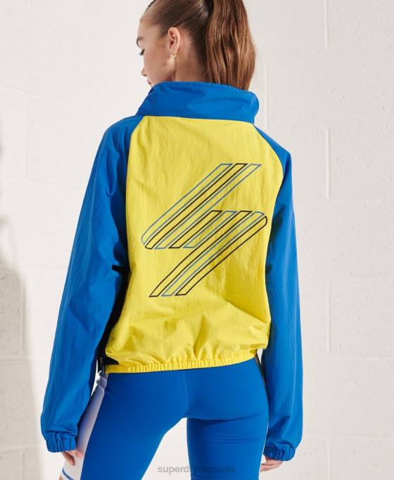 Superdry jachetă de sport decupată deasupra capului îmbrăcăminte albastru femei JX0Z5706