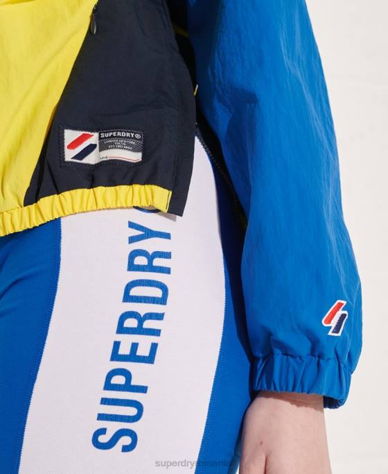Superdry jachetă de sport decupată deasupra capului îmbrăcăminte albastru femei JX0Z5706