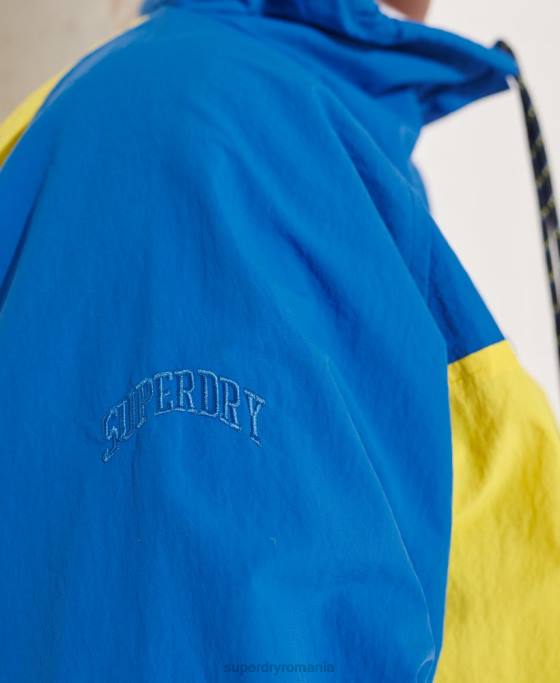 Superdry jachetă de sport decupată deasupra capului îmbrăcăminte albastru femei JX0Z5706