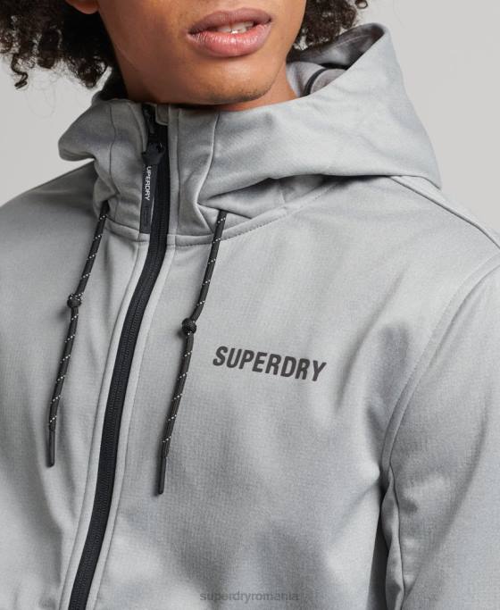 Superdry jachetă de sport tech soft shell îmbrăcăminte gri bărbați JX0Z1141
