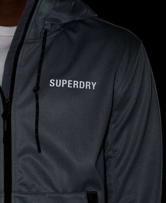 Superdry jachetă de sport tech soft shell îmbrăcăminte gri bărbați JX0Z1141