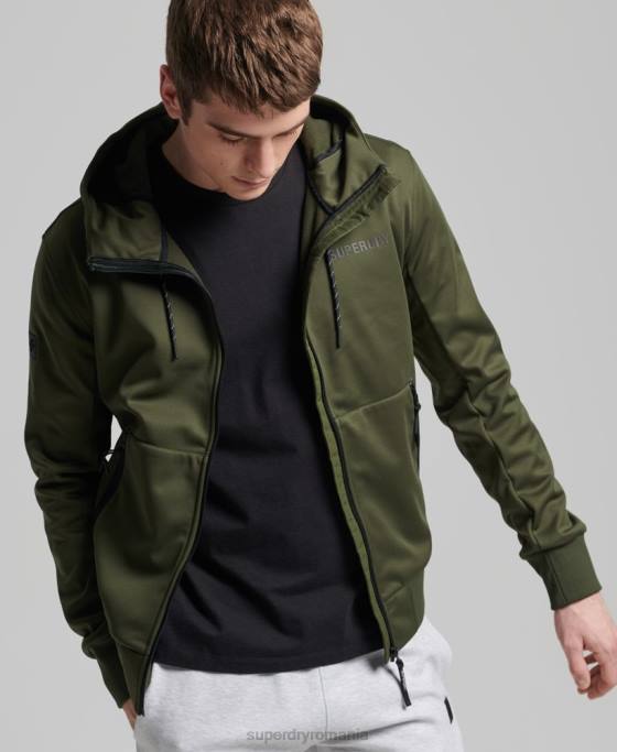 Superdry jachetă de sport tech soft shell îmbrăcăminte kaki bărbați JX0Z1132