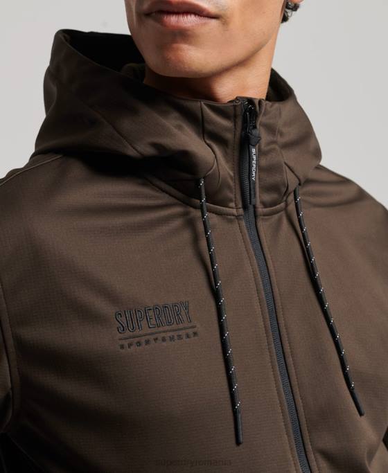 Superdry jachetă de sport tech soft shell îmbrăcăminte maro bărbați JX0Z4600