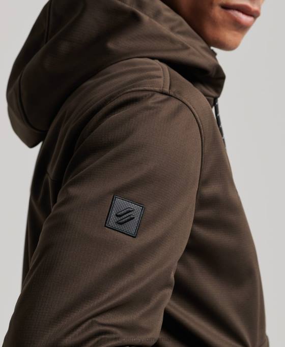 Superdry jachetă de sport tech soft shell îmbrăcăminte maro bărbați JX0Z4600