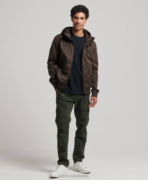 Superdry jachetă de sport tech soft shell îmbrăcăminte maro bărbați JX0Z4600