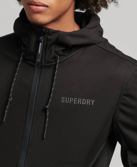 Superdry jachetă de sport tech soft shell îmbrăcăminte negru bărbați JX0Z1112
