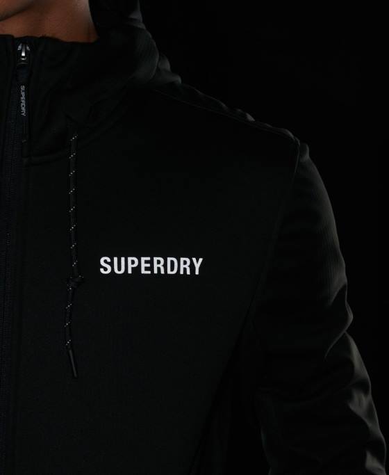 Superdry jachetă de sport tech soft shell îmbrăcăminte negru bărbați JX0Z1112