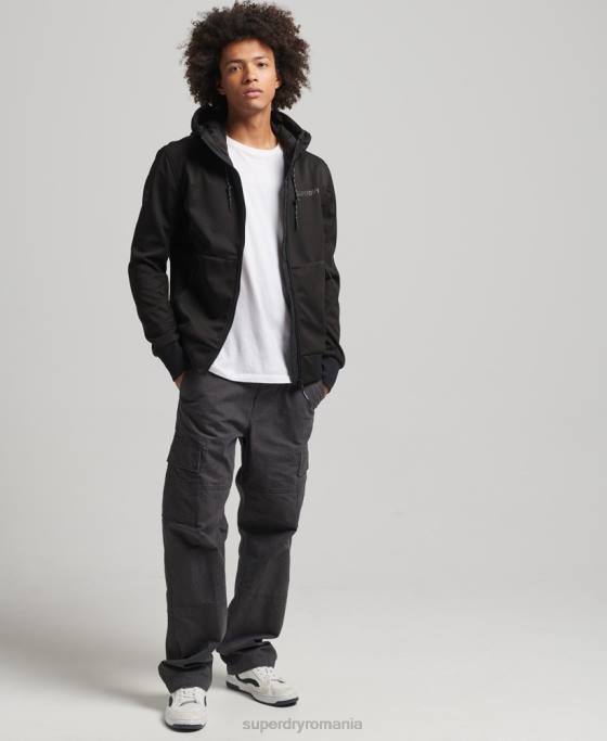 Superdry jachetă de sport tech soft shell îmbrăcăminte negru bărbați JX0Z1112