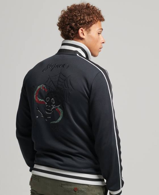 Superdry jachetă de sport tricot suika îmbrăcăminte gri inchis bărbați JX0Z780