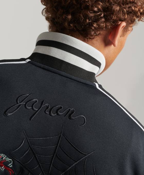 Superdry jachetă de sport tricot suika îmbrăcăminte gri inchis bărbați JX0Z780