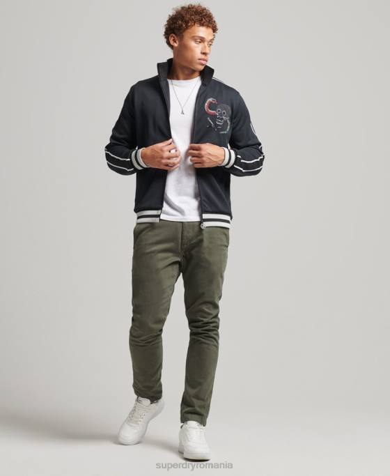 Superdry jachetă de sport tricot suika îmbrăcăminte gri inchis bărbați JX0Z780