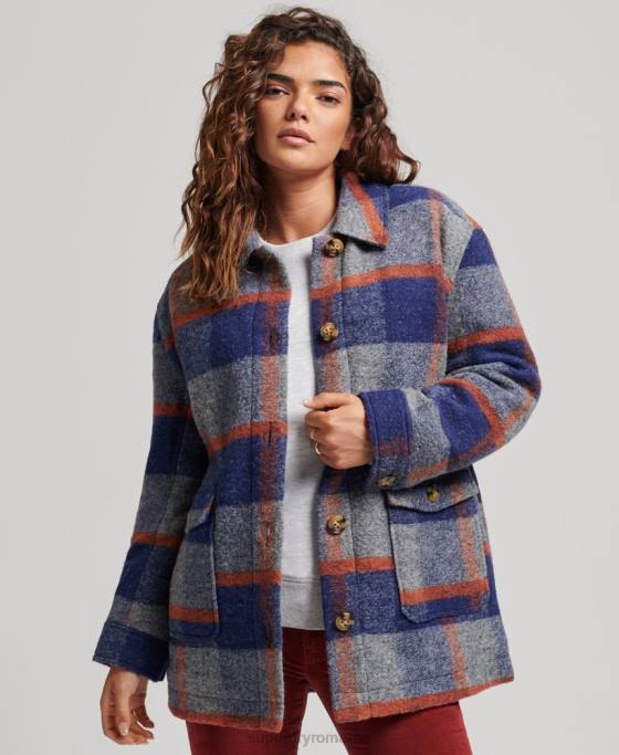 Superdry jachetă de supracămașă de epocă îmbrăcăminte albastru femei JX0Z5442
