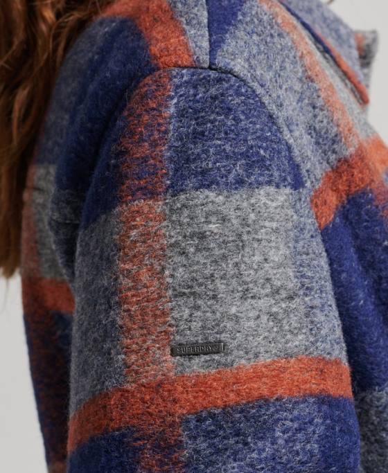 Superdry jachetă de supracămașă de epocă îmbrăcăminte albastru femei JX0Z5442