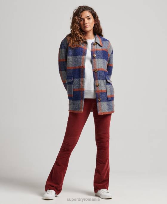 Superdry jachetă de supracămașă de epocă îmbrăcăminte albastru femei JX0Z5442