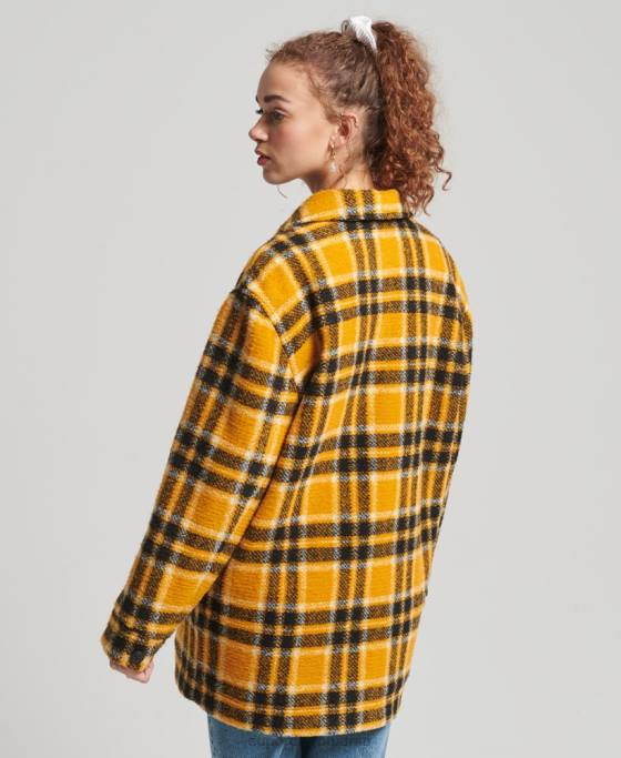 Superdry jachetă de supracămașă îmbrăcăminte galben femei JX0Z5483