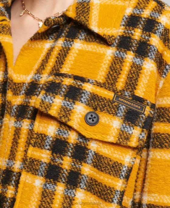 Superdry jachetă de supracămașă îmbrăcăminte galben femei JX0Z5483