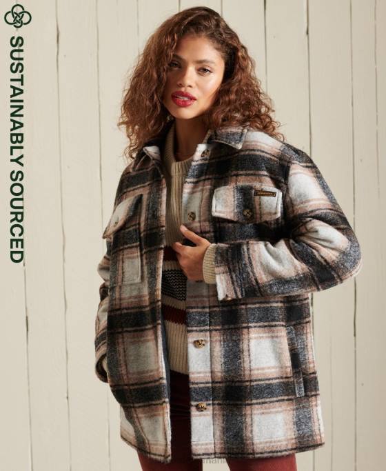 Superdry jachetă de supracămașă îmbrăcăminte gri femei JX0Z5485