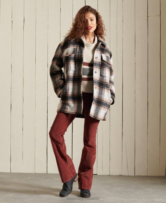 Superdry jachetă de supracămașă îmbrăcăminte gri femei JX0Z5485