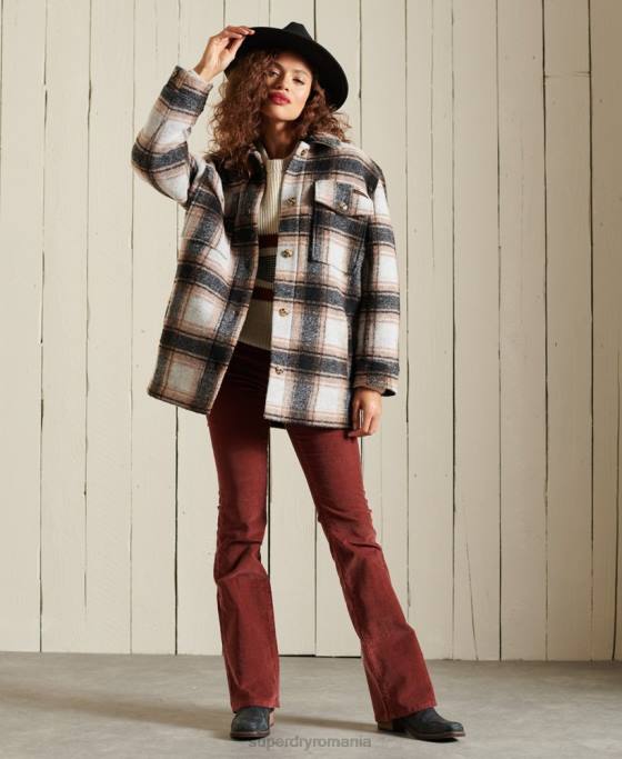 Superdry jachetă de supracămașă îmbrăcăminte gri femei JX0Z5485