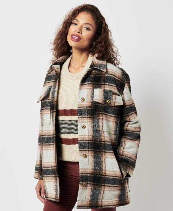 Superdry jachetă de supracămașă îmbrăcăminte gri femei JX0Z5485