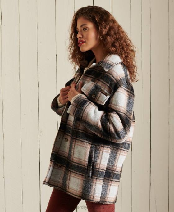 Superdry jachetă de supracămașă îmbrăcăminte gri femei JX0Z5485