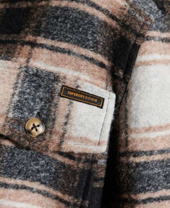Superdry jachetă de supracămașă îmbrăcăminte gri femei JX0Z5485