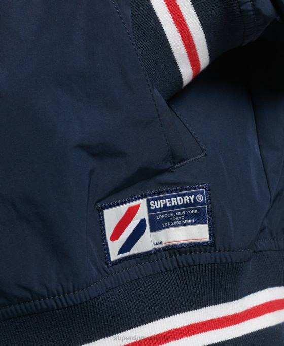 Superdry jachetă de varsity din nailon supradimensionată îmbrăcăminte marina femei JX0Z5728
