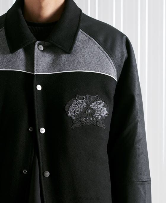 Superdry jachetă de varsity sport sdx ediție limitată îmbrăcăminte negru bărbați JX0Z4519