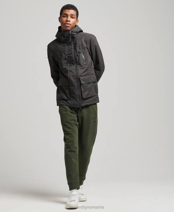 Superdry jachetă de vânt sd din microfibră finală îmbrăcăminte gri inchis bărbați JX0Z1188