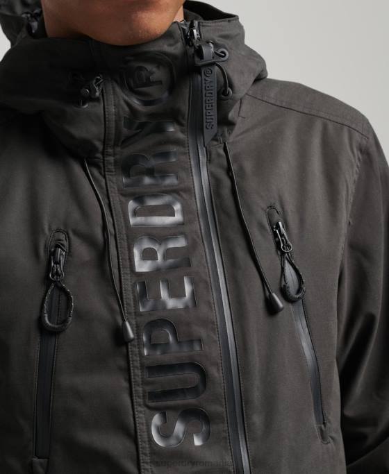 Superdry jachetă de vânt sd din microfibră finală îmbrăcăminte gri inchis bărbați JX0Z1188