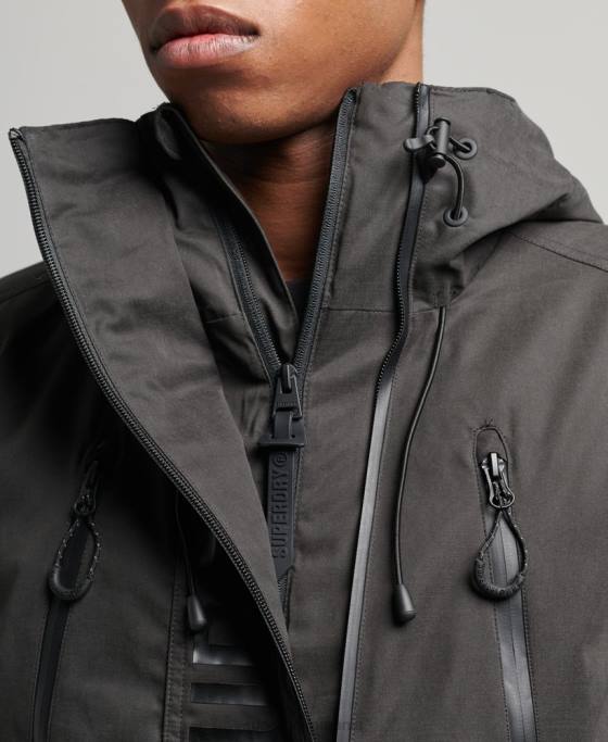 Superdry jachetă de vânt sd din microfibră finală îmbrăcăminte gri inchis bărbați JX0Z1188