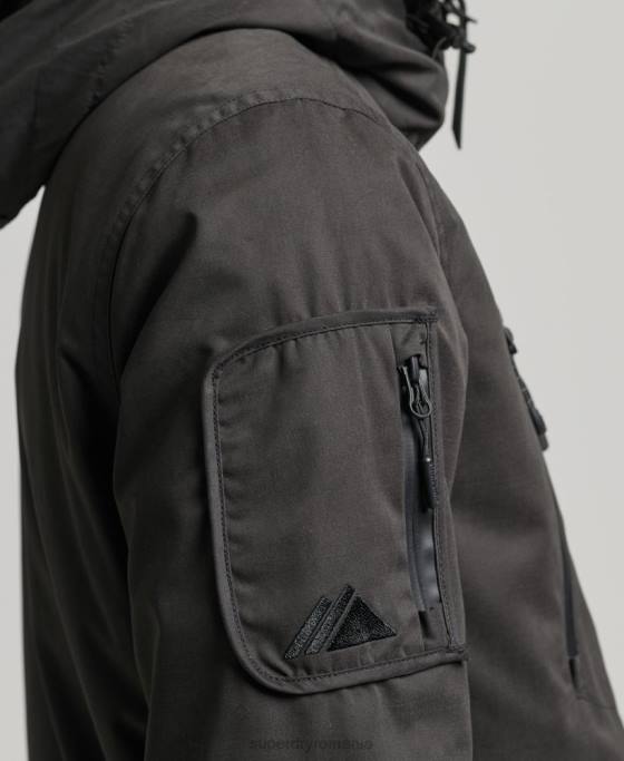 Superdry jachetă de vânt sd din microfibră finală îmbrăcăminte gri inchis bărbați JX0Z1188