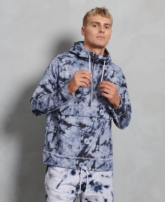 Superdry jachetă deasupra capului în contrast îmbrăcăminte gri inchis bărbați JX0Z1182